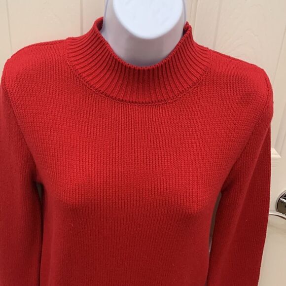 Forever 21 Red Mini Winter Holiday Sweater Long Sleeve Side Slit Dress New - Picture 2 of 6